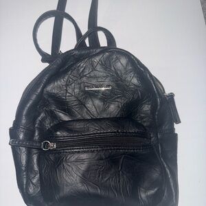 Stone and Co Black Leather mini Backpack